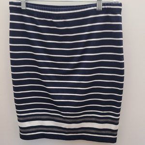 Blue White and Gray Max Studio Stretch Skirt